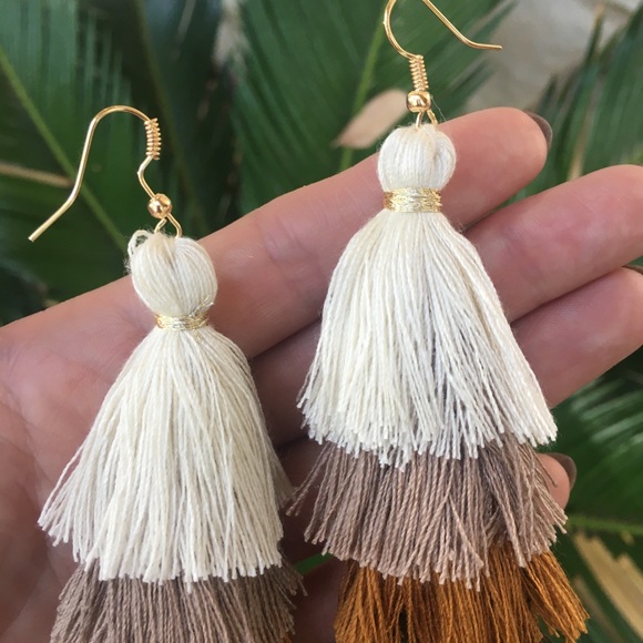 Beautiful Zara Earth Tone Tassel Earrings - Picture 4 of 4